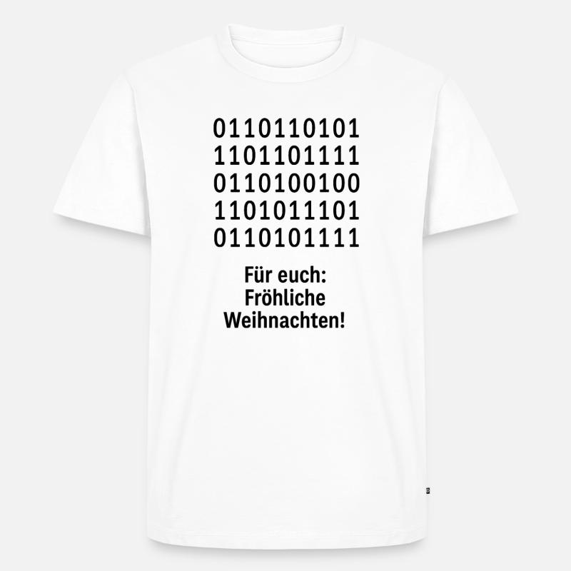 Weihnachtscode Binärmuster - Männer Premium Bio T-Shirt - Weiß