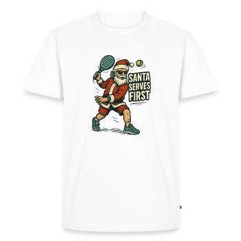 Père Noël Padel Imprimer Humour - T-shirt Premium bio Homme - blanc - Devant - Nico (187cm)