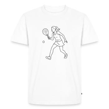 Lignes joueur de padel en mouvement - T-shirt Premium bio Homme - blanc - Devant - Nico (187cm)