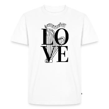 Harpe d’amour - Beau design pour l’amoureux de la musique - T-shirt Premium bio Homme - blanc - Devant - Nico (187cm)