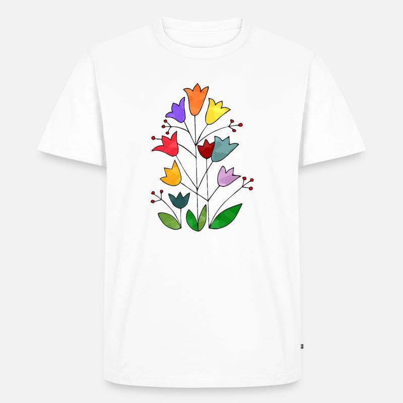 Blumen - Männer Premium Bio T-Shirt - Weiß