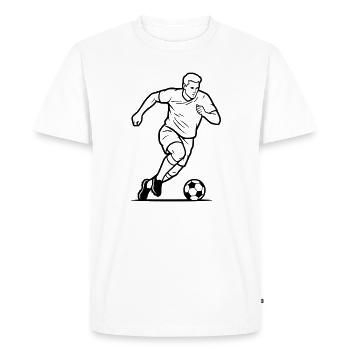 Soccer Player Shot Goal Scorer Vector - Men's Premium Organic T-Shirt - white - Front - Nico (187cm)