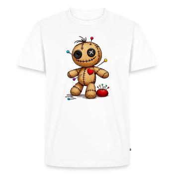 Poupée vaudou avec des aiguilles - T-shirt Premium bio Homme - blanc - Devant - Nico (187cm)