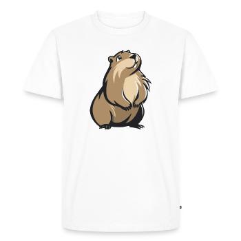 Marmotte mignonne - T-shirt Premium bio Homme - blanc - Devant - Nico (187cm)