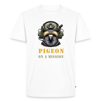 Dove on a mission - Men's Premium Organic T-Shirt - white - Front - Nico (187cm)