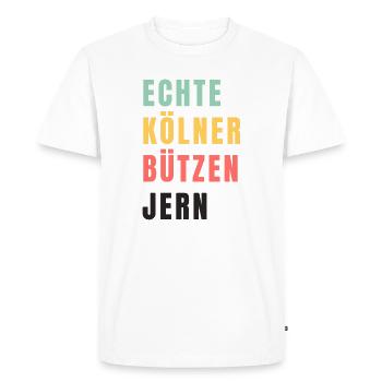Echte Kölner bützen jern Karneval - Men's Premium Organic T-Shirt - white - Front - Nico (187cm)