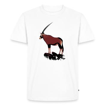 Oryx on rocks - Men's Premium Organic T-Shirt - white - Front - Nico (187cm)