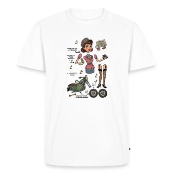 Poupée en papier Vintage Chic Adventurer - T-shirt Premium bio Homme - blanc - Devant - Nico (187cm)