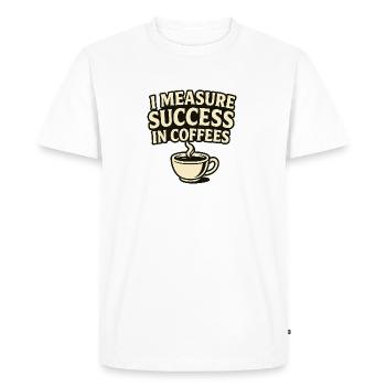 Une mesure du succès dans les cafés - T-shirt Premium bio Homme - blanc - Devant - Nico (187cm)