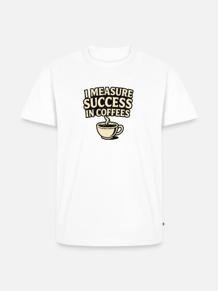 Eine Maßstab: Erfolg bei Kaffees - Männer Premium Bio T-Shirt - Weiß