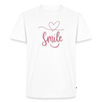Smile Heart Font Pink - Men's Premium Organic T-Shirt - white - Front - Nico (187cm)