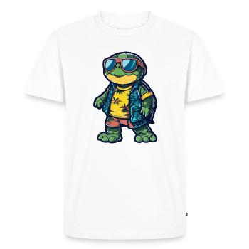 Turtle Comic Holiday - T-shirt Premium bio Homme - blanc - Devant - Nico (187cm)