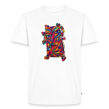 Colorful Face Portrait - Martina Eßer - Men's Premium Organic T-Shirt - white - Front - Nico (187cm)