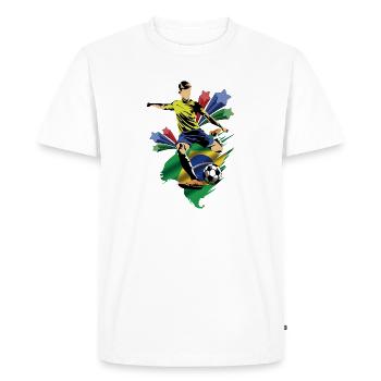 Brésil - Brésil - Drapeaux - T-shirt Premium bio Homme - blanc - Devant - Nico (187cm)