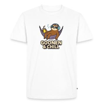 Goonen & Chill Sloth Lounge - T-shirt Premium bio Homme - blanc - Devant - Nico (187cm)