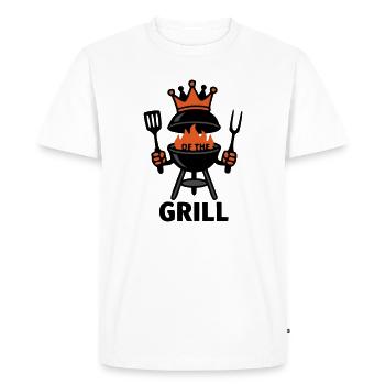 King of the Grill Krone Kugelgrill BBQ Fête des pères - T-shirt Premium bio Homme - blanc - Devant - Nico (187cm)