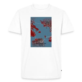 Carte stylisée de San Francisco - T-shirt Premium bio Homme - blanc - Devant - Nico (187cm)
