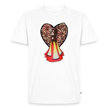 Danseuse florale bohème en robe vintage - T-shirt Premium bio Homme - blanc - Devant - Nico (187cm)