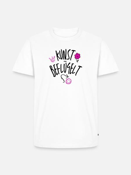Kunst beflügelt – Pink-schwarzes Graffiti-Motiv - Männer Premium Bio T-Shirt - Weiß