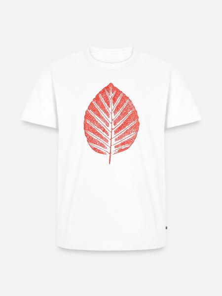 Buchenblatt / Blatt Rotbuche - Wald & Botanik - Männer Premium Bio T-Shirt - Weiß