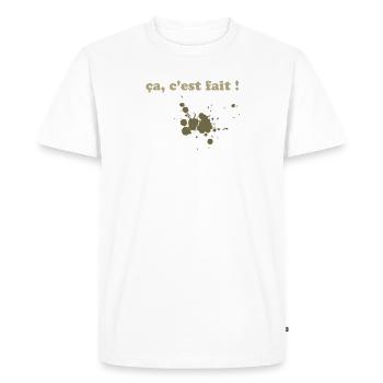 Ça c'est fait ! Maladresse et taches marrons  - T-shirt Premium bio Homme - blanc - Devant - Nico (187cm)