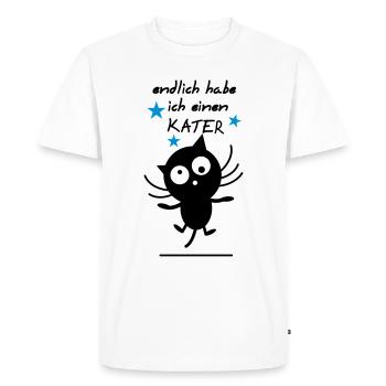 Betrunkener Kater - Männer Premium Bio T-Shirt - Weiß - Vorne - Nico (187cm)