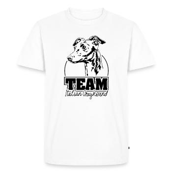 TEAM ITALIAN GREYHOUND Dogs Greyhound Wilsigns - Men's Premium Organic T-Shirt - white - Front - Nico (187cm)