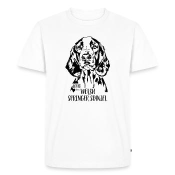 Aimé par un chien gallois Springer Spaniel Wilsigns - T-shirt Premium bio Homme - blanc - Devant - Nico (187cm)