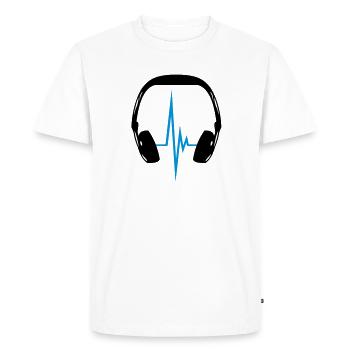 headphone_pulse - T-shirt Premium bio Homme - blanc - Devant - Nico (187cm)