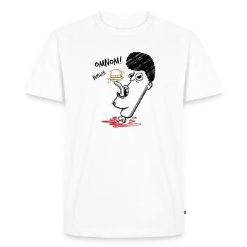 Burger Elvis - King of Burgers (black) - Men's Premium Organic T-Shirt - white - Front - Nico (187cm)