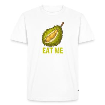 Durian Fruit Eat Me Funny Dirty Asian - Men's Premium Organic T-Shirt - white - Front - Nico (187cm)