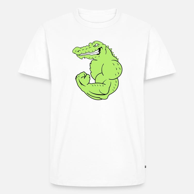 strong_crocodile_2 - Männer Premium Bio T-Shirt - Weiß