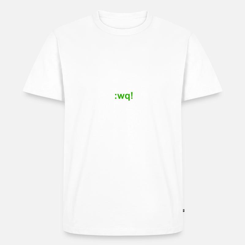 KEEP CALM AND :wq! Vim - Männer Premium Bio T-Shirt - Weiß