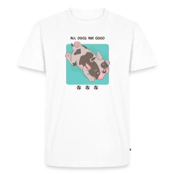 Tous les chiens sont bons - T-shirt Premium bio Homme - blanc - Devant - Nico (187cm)