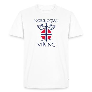 Norwegian viking Norway gift - Men's Premium Organic T-Shirt - white - Front - Nico (187cm)