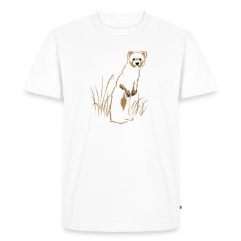 La belette dans la prairie - T-shirt Premium bio Homme - blanc - Devant - Nico (187cm)
