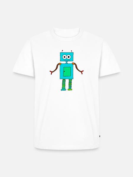Robot mignon - T-shirt Premium bio Homme - blanc