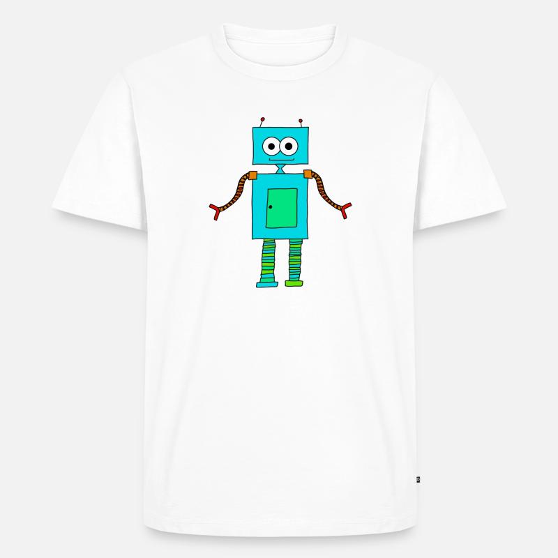 Süßer Roboter - Männer Premium Bio T-Shirt - Weiß