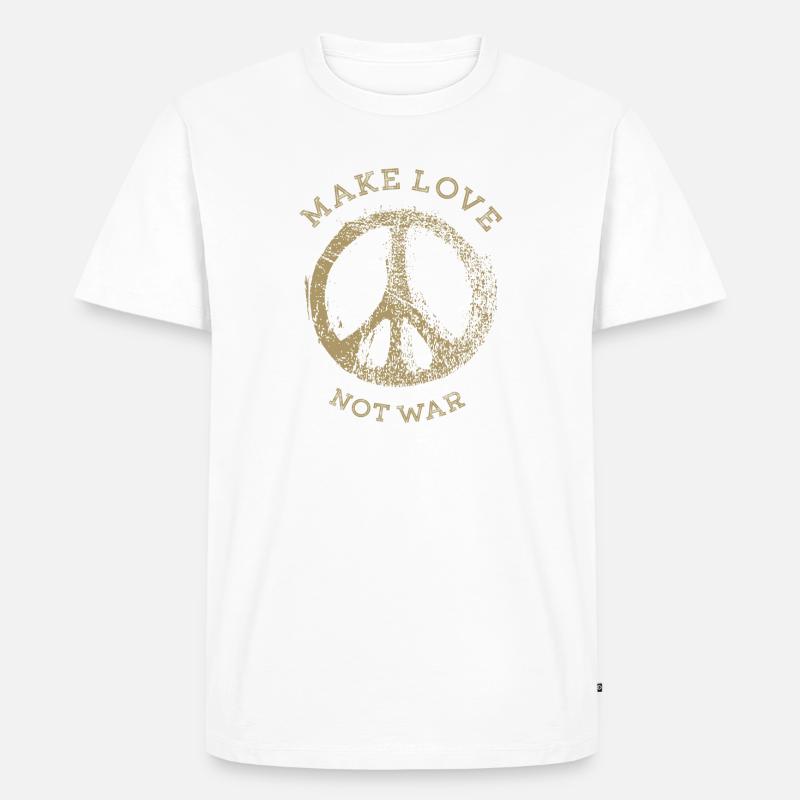 Make Love Not War ☮️ - Männer Premium Bio T-Shirt - Weiß