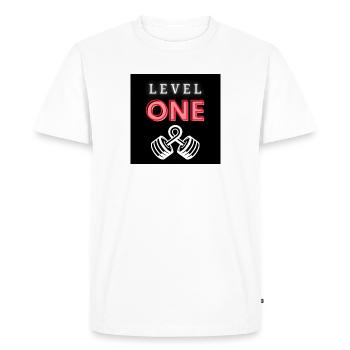 Level One - Men's Premium Organic T-Shirt - white - Front - Nico (187cm)