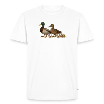 Duck Family - Men's Premium Organic T-Shirt - white - Front - Nico (187cm)