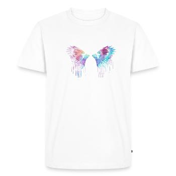 Ailes, ailes d’ange, ailes d’ange, colorées - T-shirt Premium bio Homme - blanc - Devant - Nico (187cm)