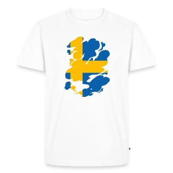 Suède Drapeau Scandinavie Drapeau suédois - T-shirt Premium bio Homme - blanc - Devant - Nico (187cm)