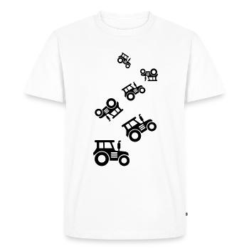Silhouette de l’icône du tracteur - T-shirt Premium bio Homme - blanc - Devant - Nico (187cm)