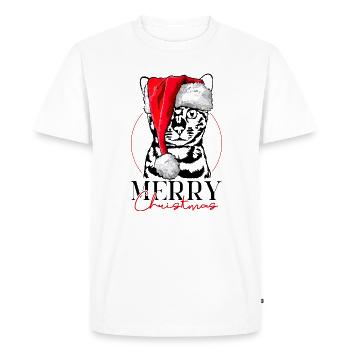 Père Noël Bengale chat joyeux Noël chat Wilsigns - T-shirt Premium bio Homme - blanc - Devant - Nico (187cm)