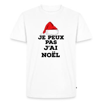 Je peux pas j'ai Noël. Joyeux Noël. - T-shirt Premium bio Homme - blanc - Devant - Nico (187cm)