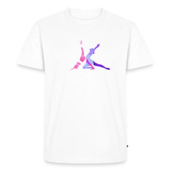 tournoi, yoga, sports, exercices, étirements, gymnastique - T-shirt Premium bio Homme - blanc - Devant - Nico (187cm)