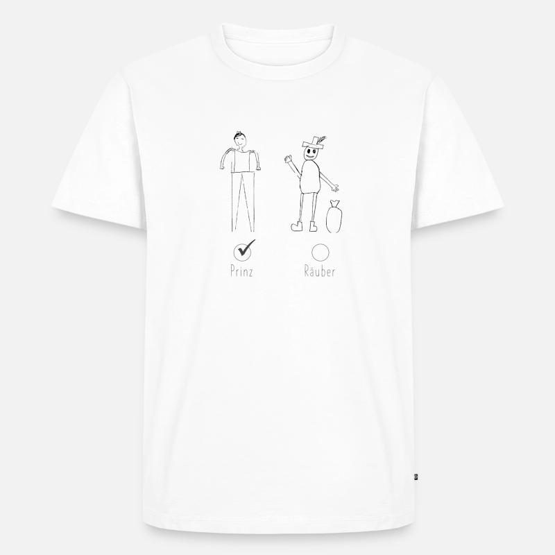Prinz oder Räuber? Prinz! - Männer Premium Bio T-Shirt - Weiß