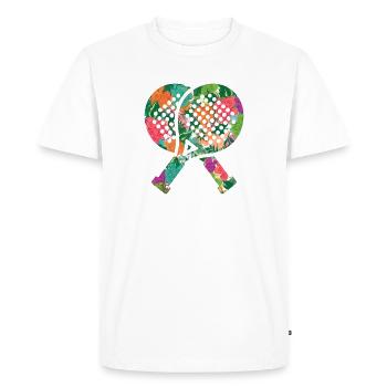 Padel Player Padel Tennis Femmes Fleurs - T-shirt Premium bio Homme - blanc - Devant - Nico (187cm)