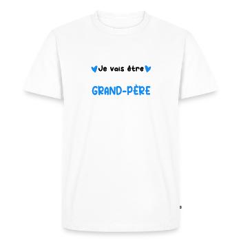 Annonce grossesse je vais être grand-père - T-shirt Premium bio Homme - blanc - Devant - Nico (187cm)